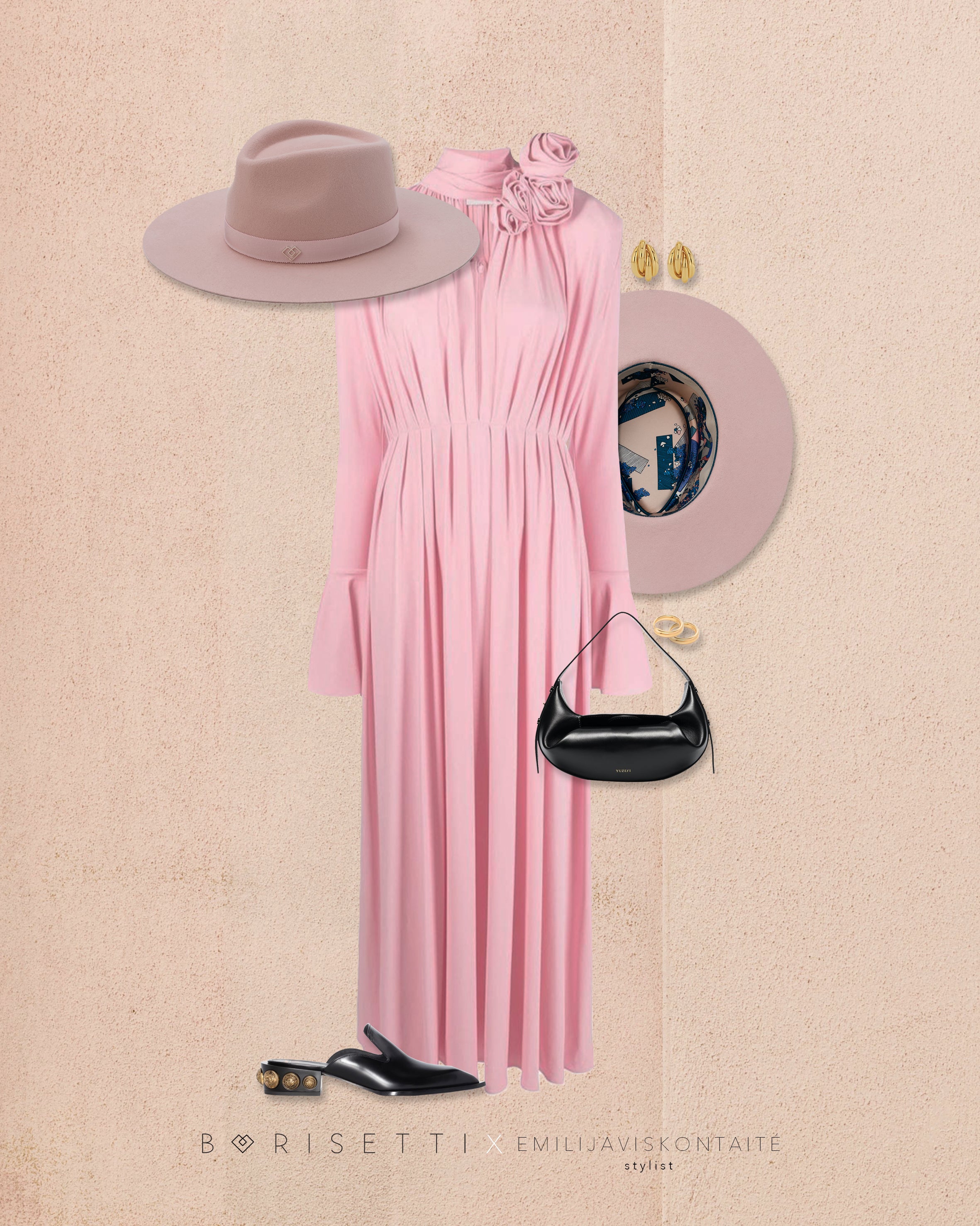 Rose fedora hat
