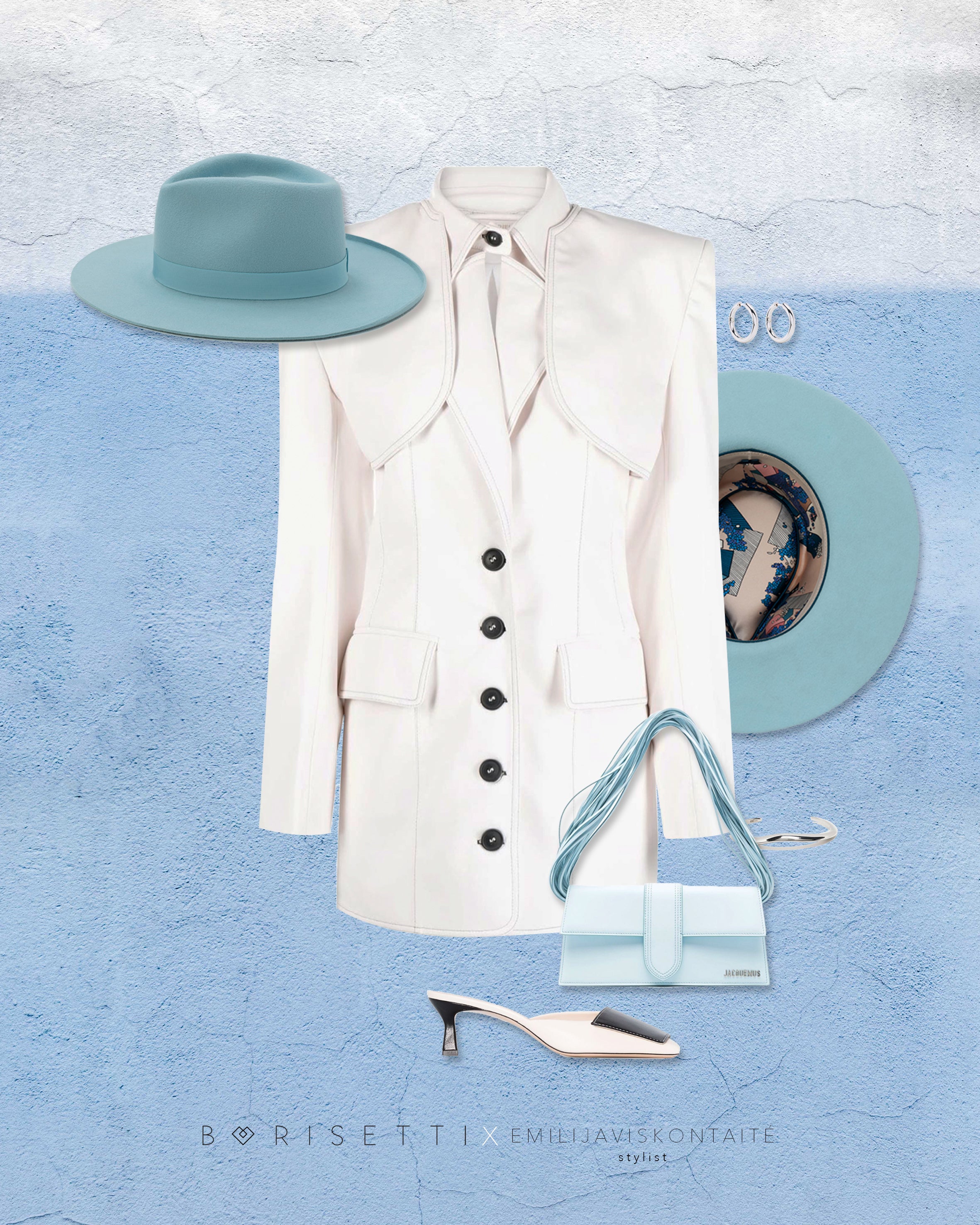Sky blue fedora