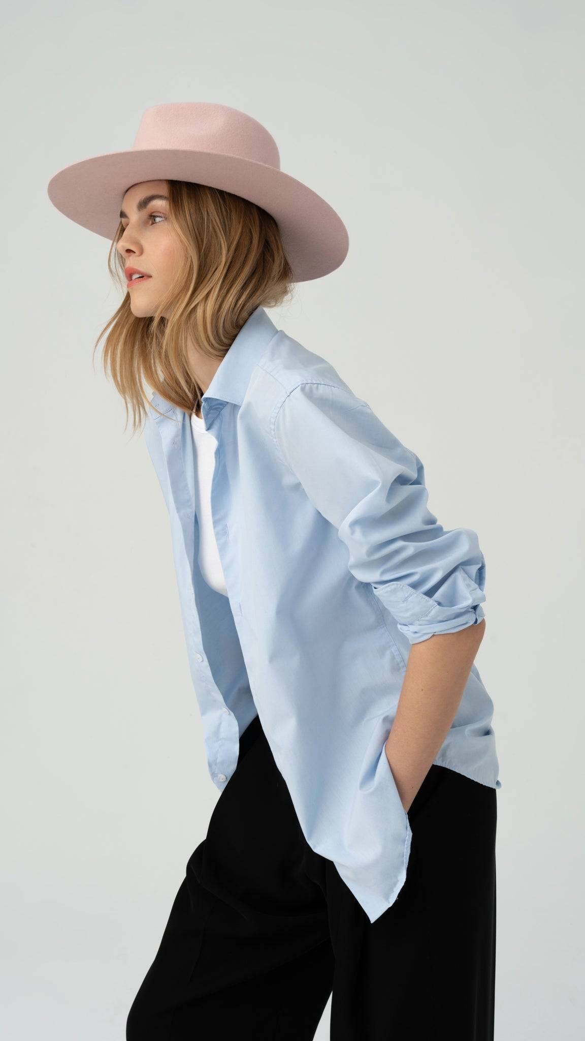 Monogram rose fedora hat handcrafted from rabbit fur, featuring cotton trims and a structured fit. A stylish accessory for timeless elegance.