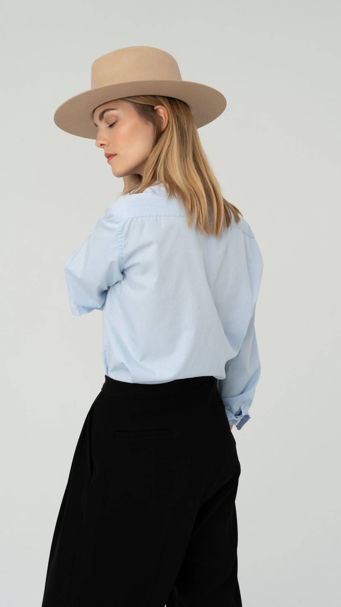 Elegant Nude Fedora Hat by Borisetti, featuring a classic design with a Grosgrain Band. Perfect for versatile styling. Order online and get 10% off.