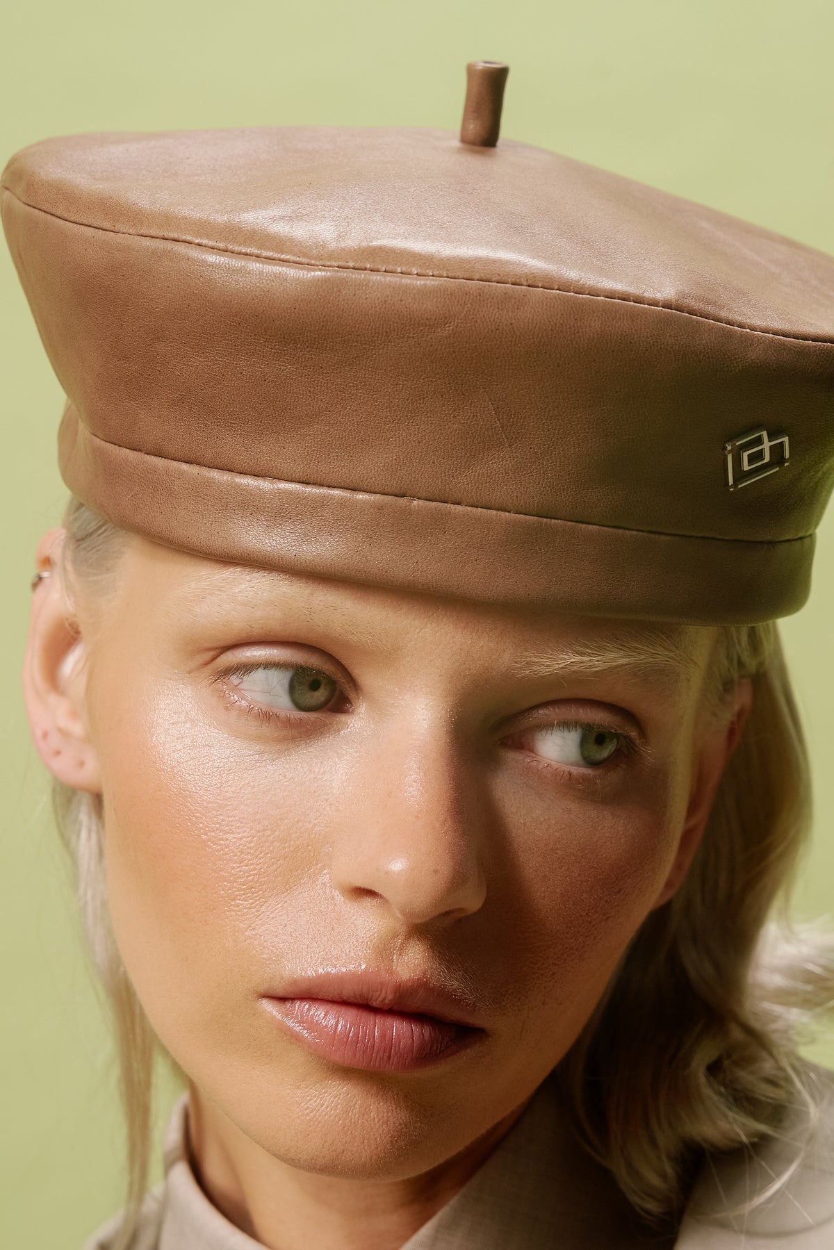 LIMITED BROWN LEATHER BERET