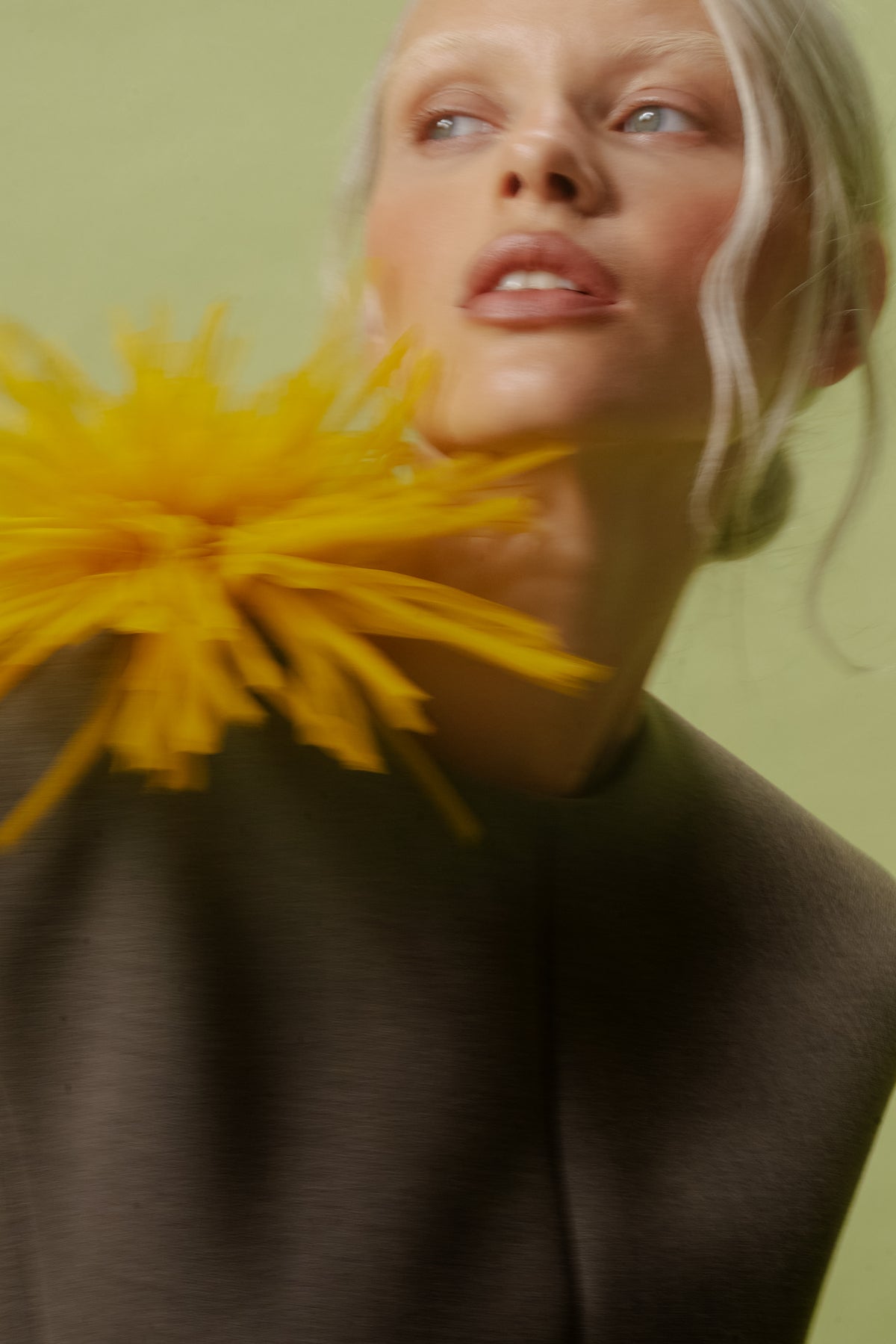 SILK CITRUS CHRYSANTHEMUM FLOWER BROOCH