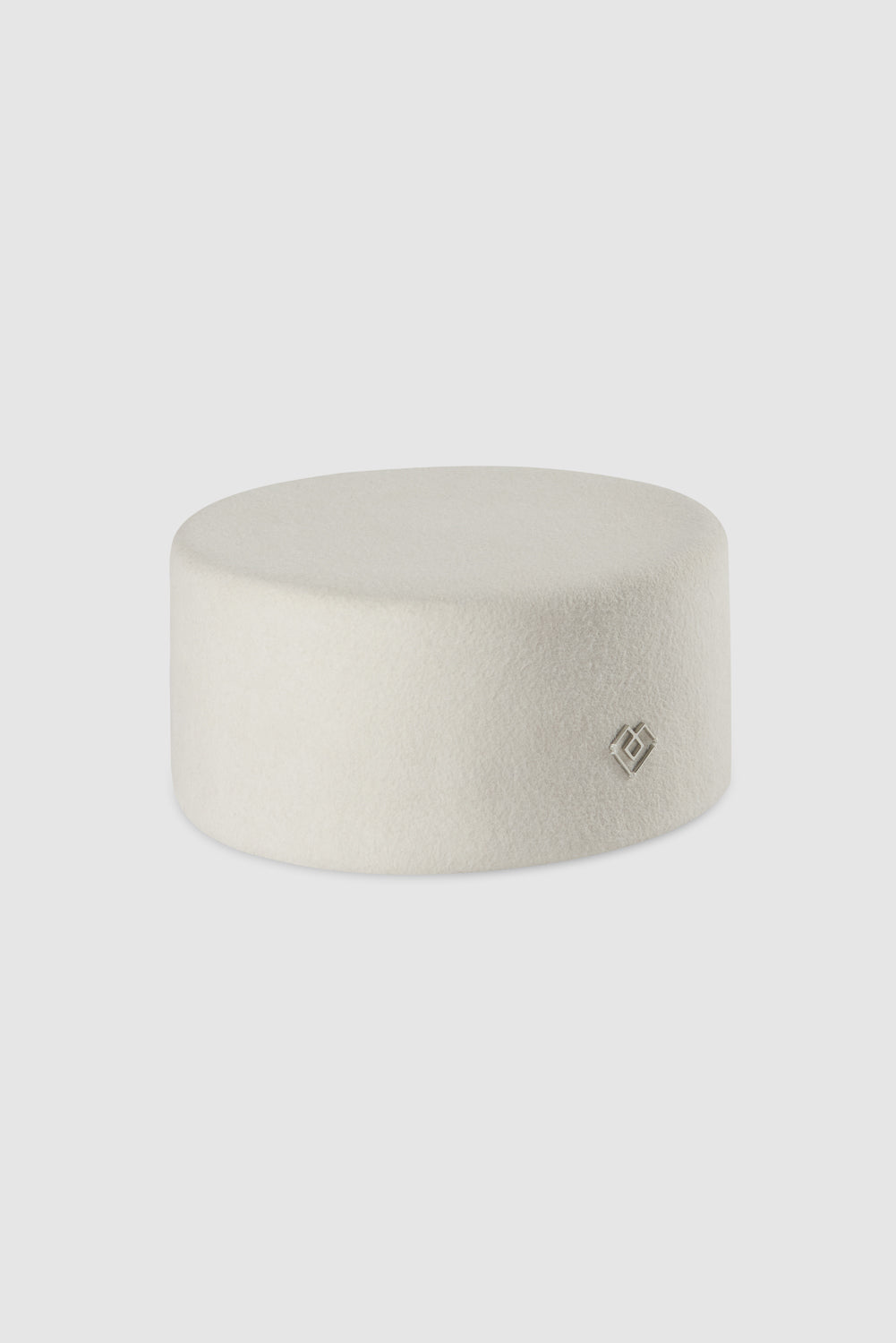 Milky white pillbox hat