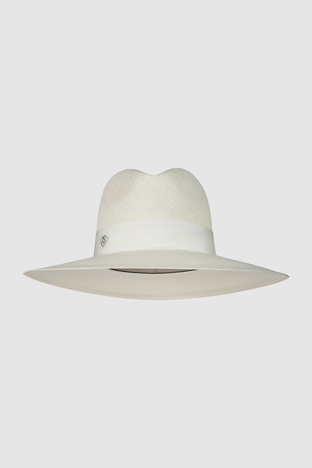 White wide-brimmed fedora hat