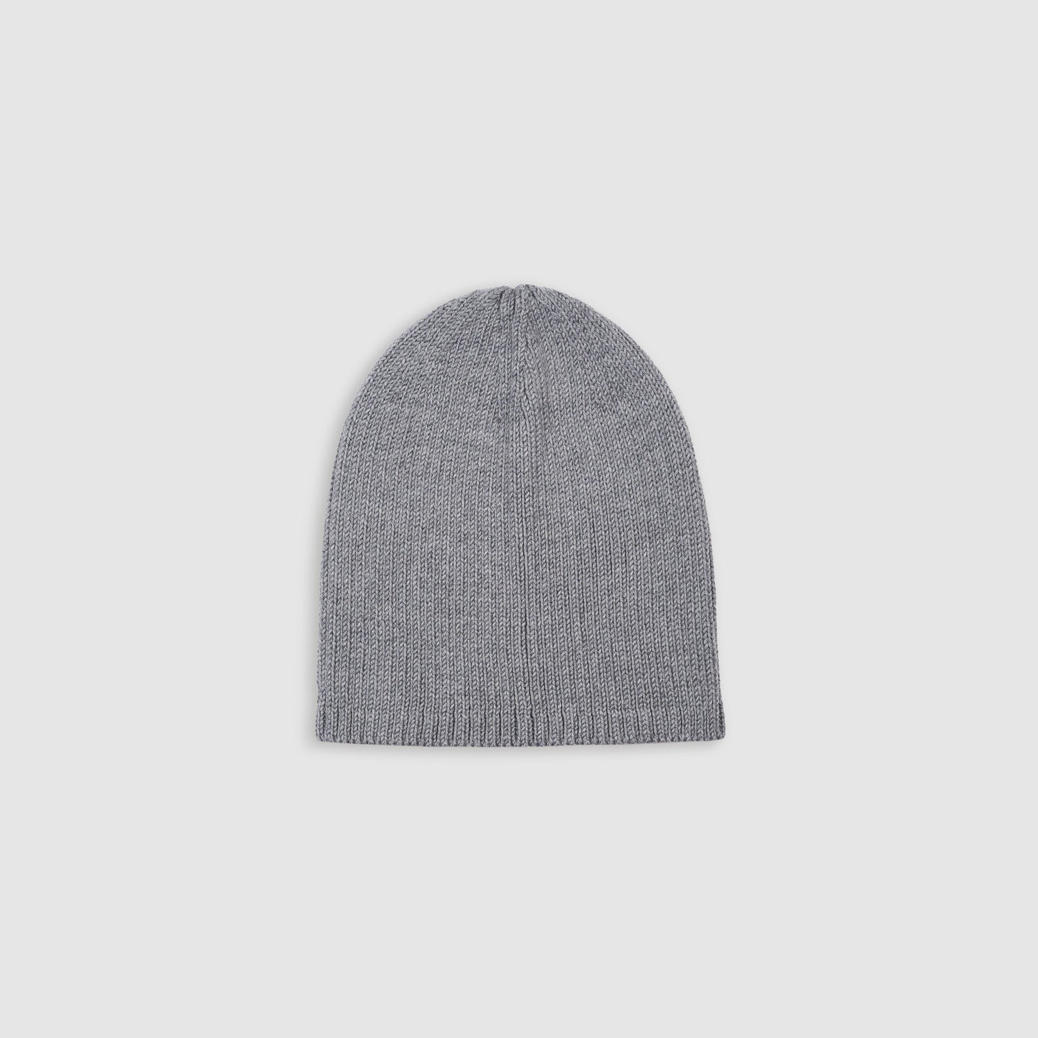 Dark grey Merino wool beanie, part of a two-piece balaclava set. A minimalist and stylish winter knit accessory.