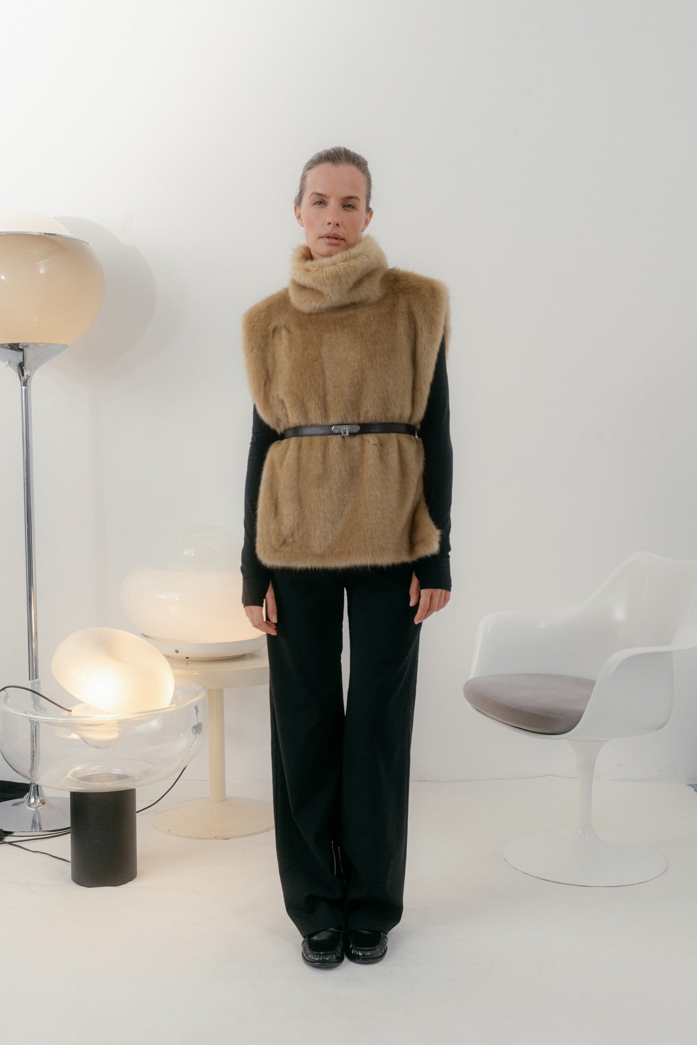 Light brown Faux Fur Turtleneck
