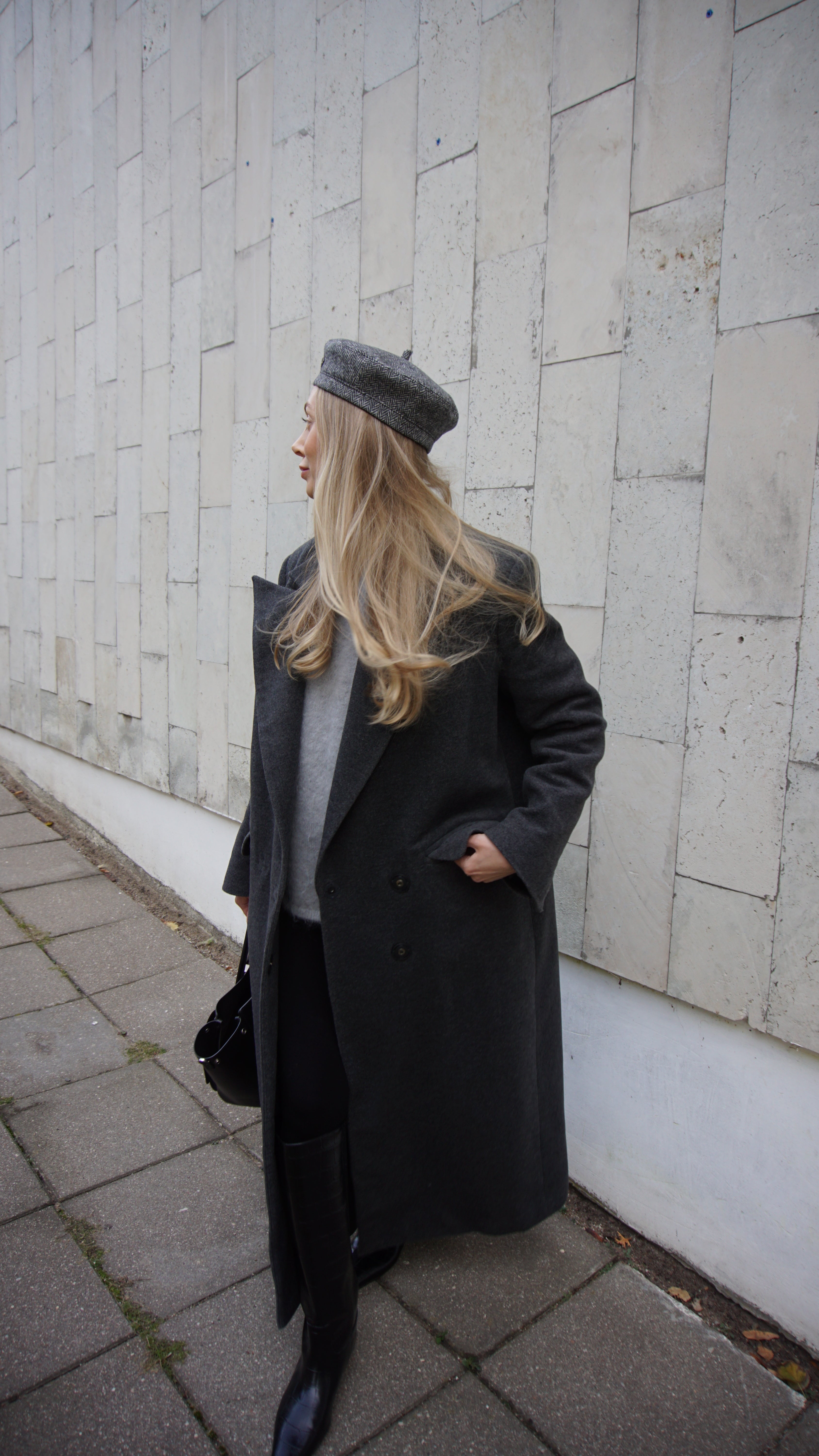 Herringbone Wool Beret
