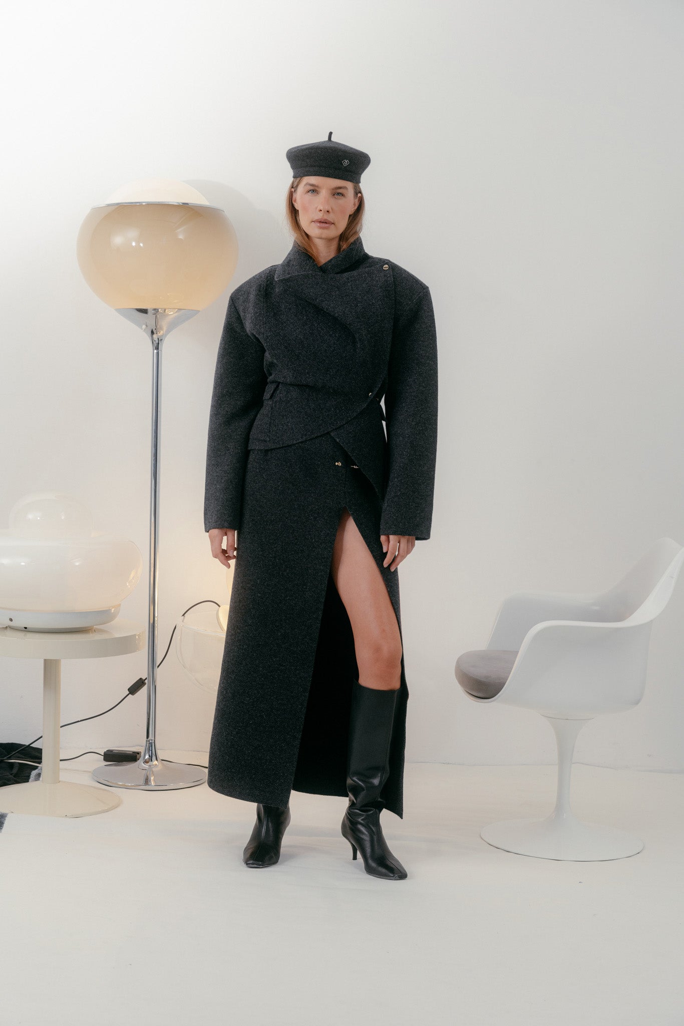 Shop Wool dark grey beret Online | Up to 10% Off Now