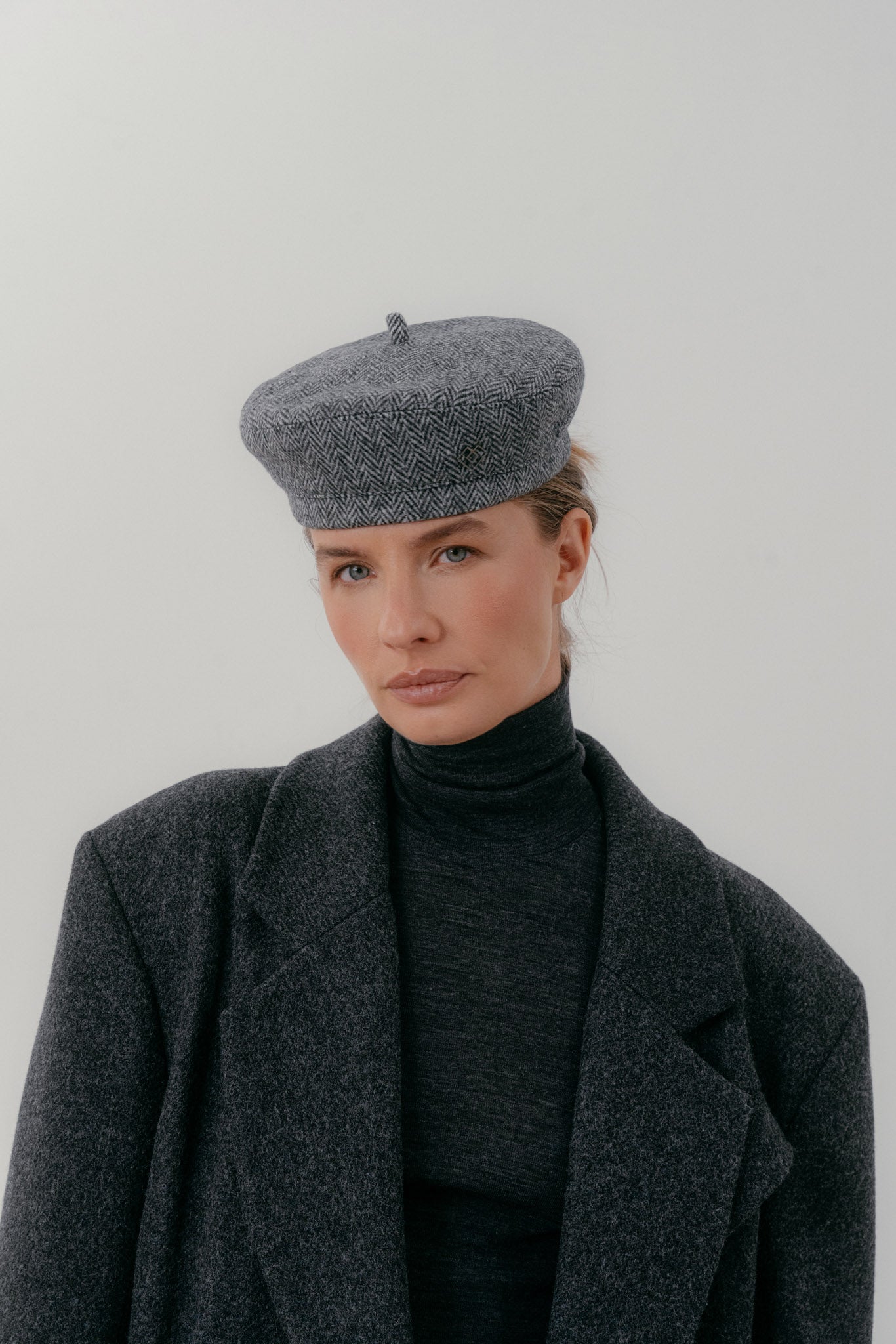 Herringbone Wool Beret