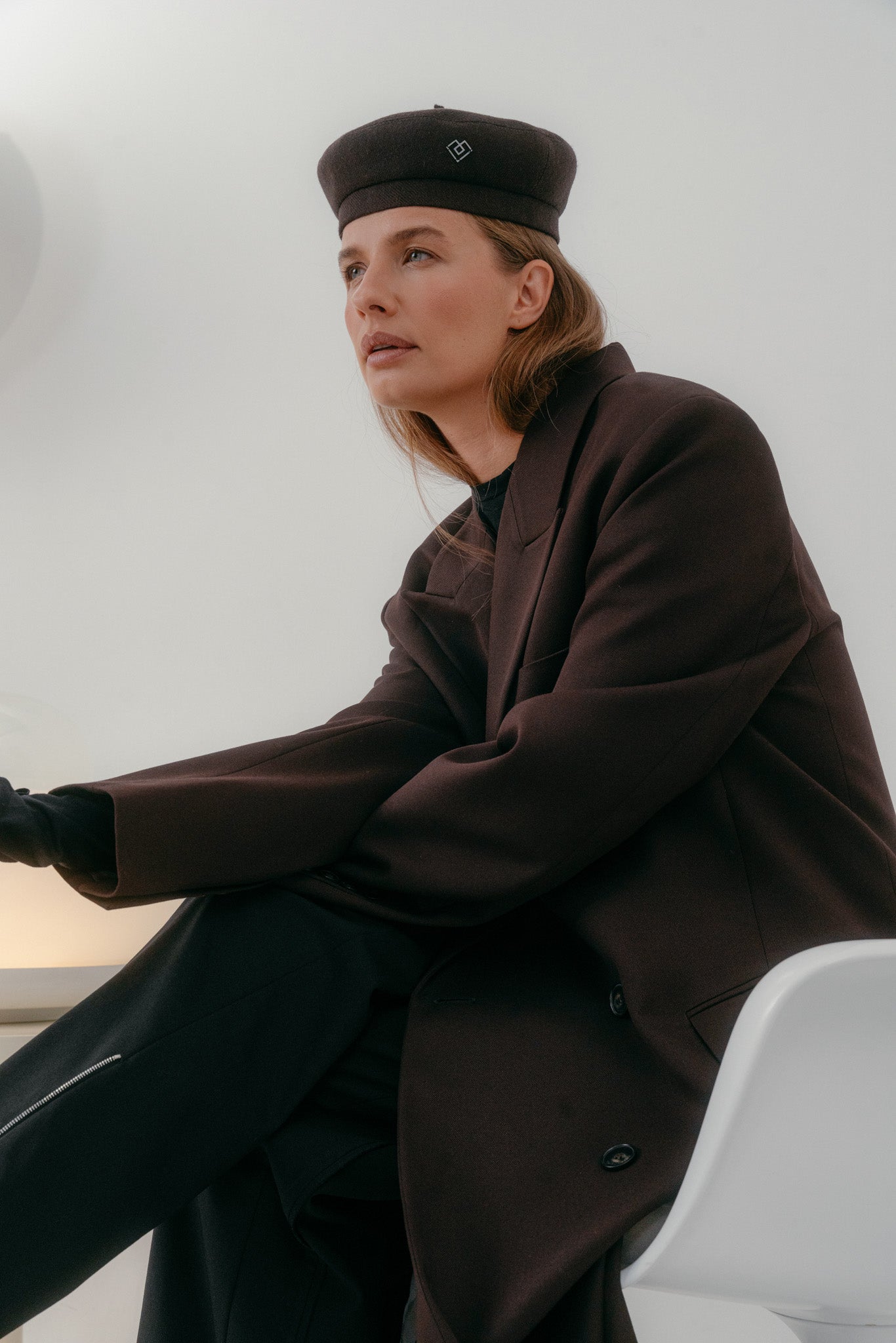 Dark brown Wool Beret