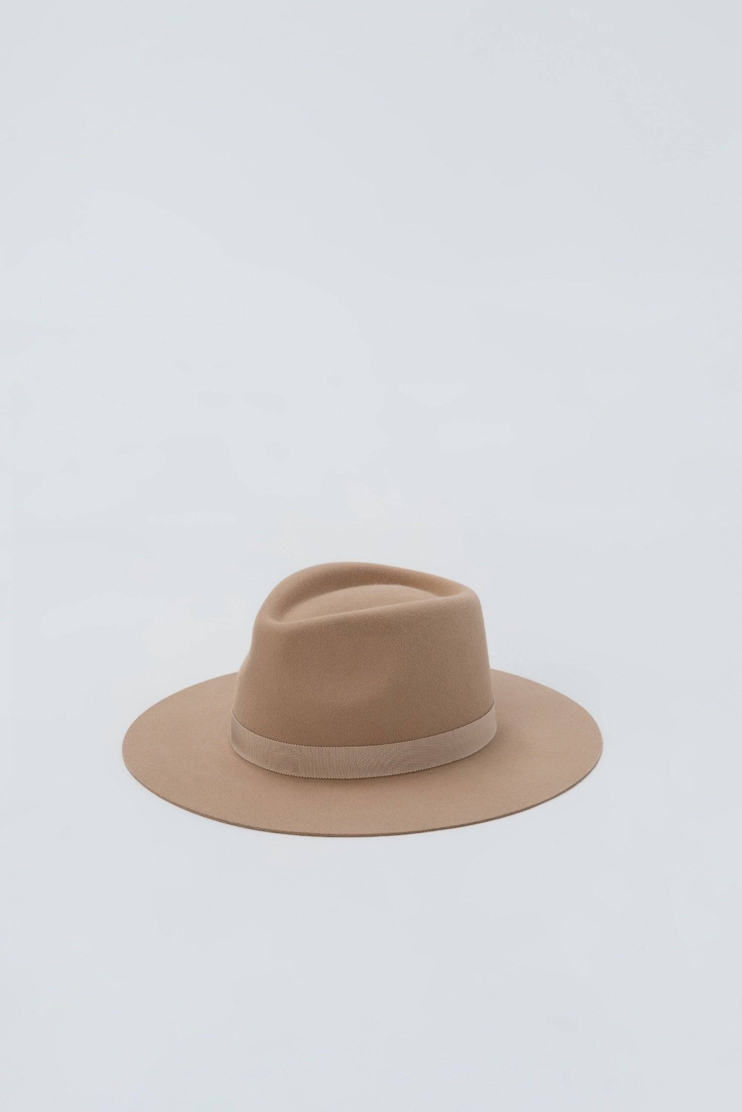 Classic Nude Fedora Hat made from premium rabbit fur felt with a Grosgrain Band. A must-have fashion accessory. Buy now and enjoy up to 10% off.