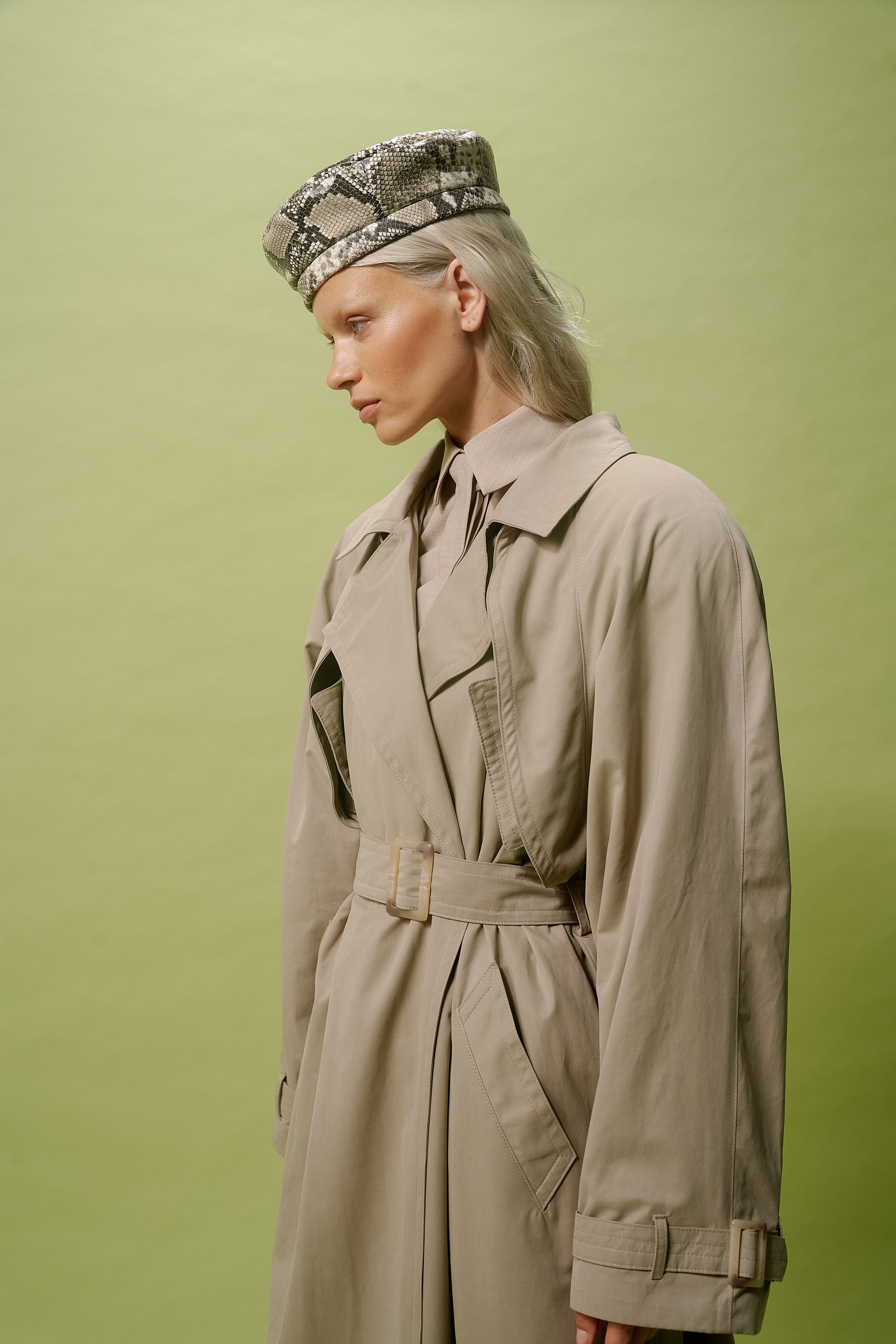 LIMITED PYTHON PRINT LEATHER BERET