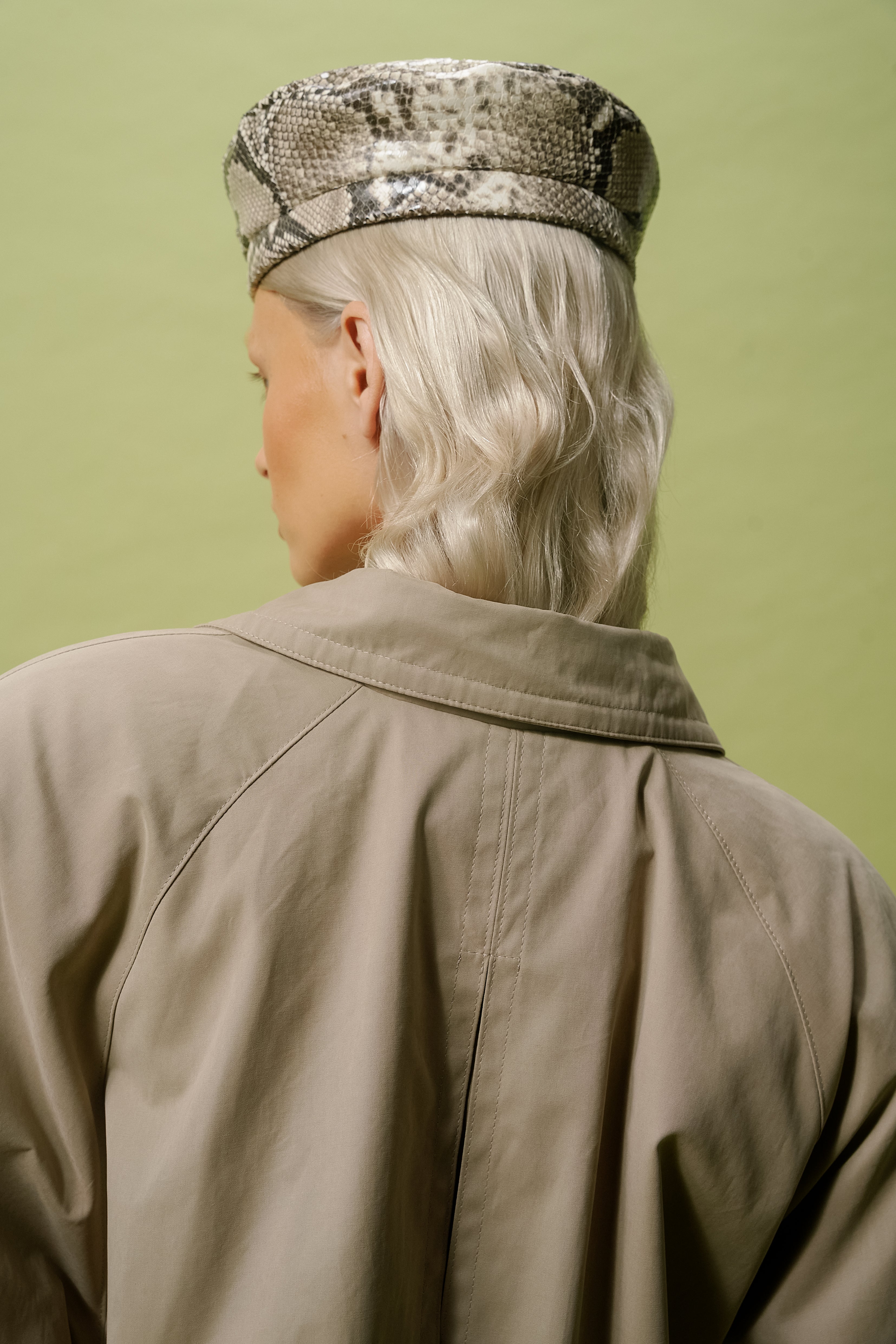 LIMITED PYTHON PRINT LEATHER BERET