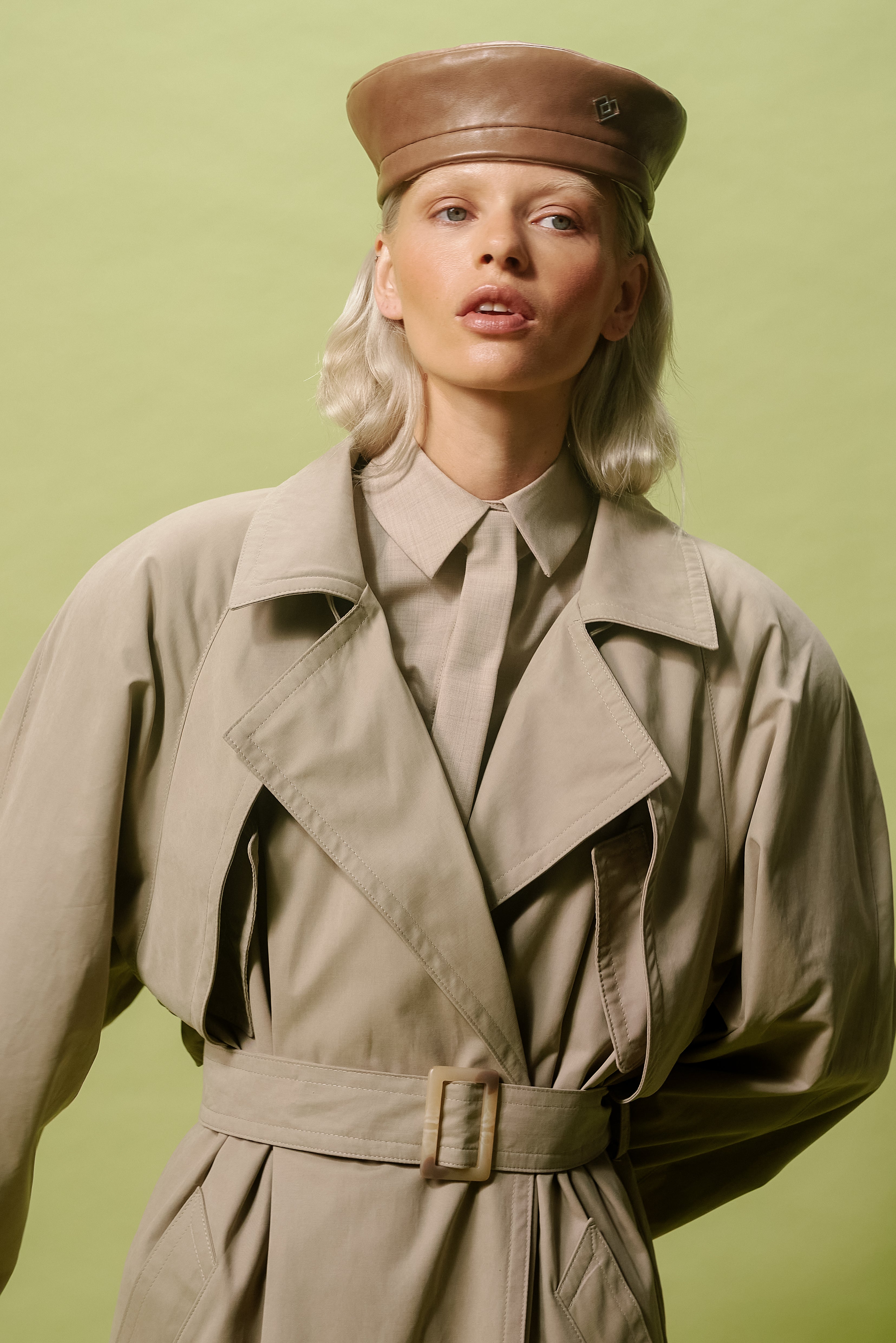 LIMITED BROWN LEATHER BERET