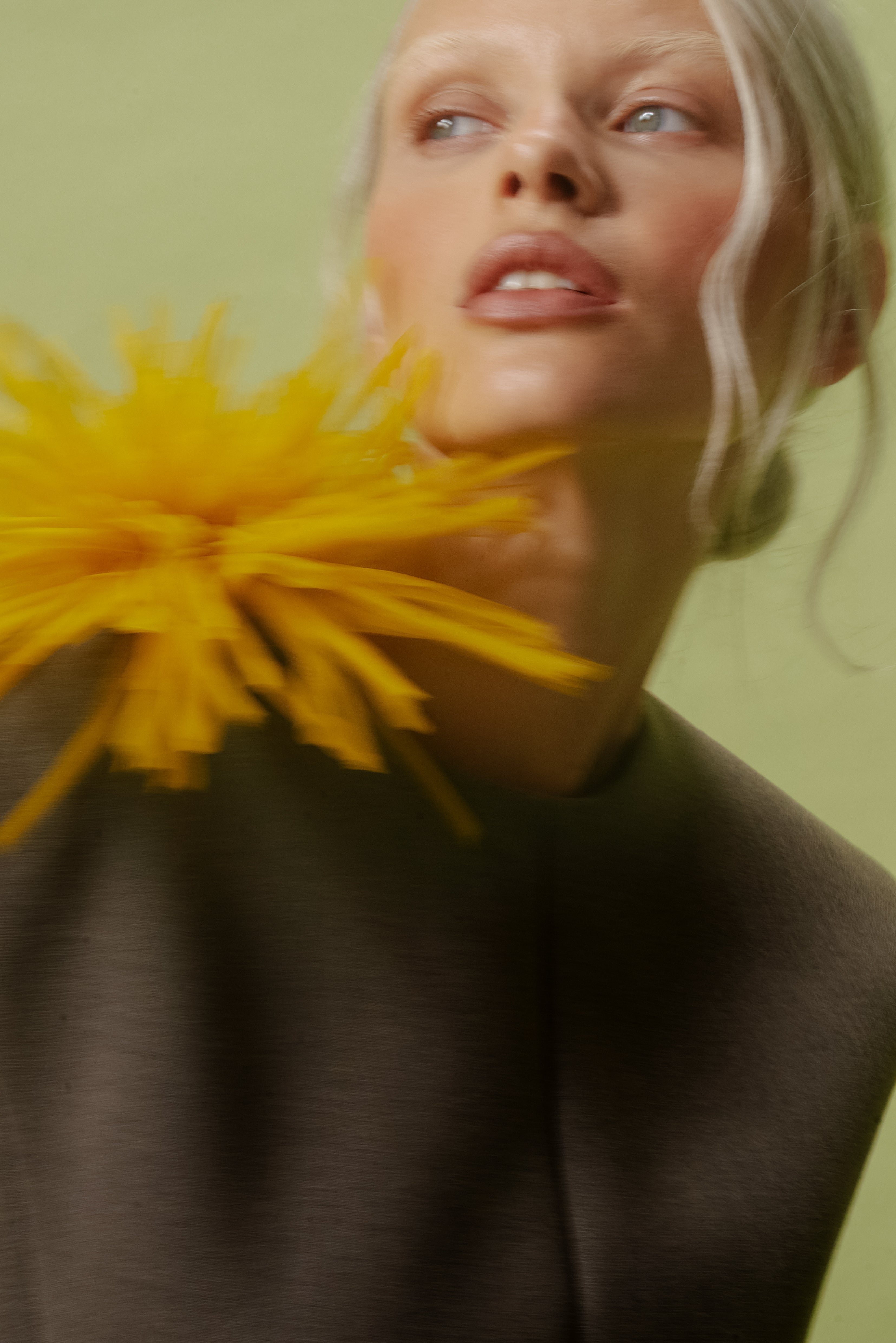SILK CITRUS CHRYSANTHEMUM FLOWER BROOCH