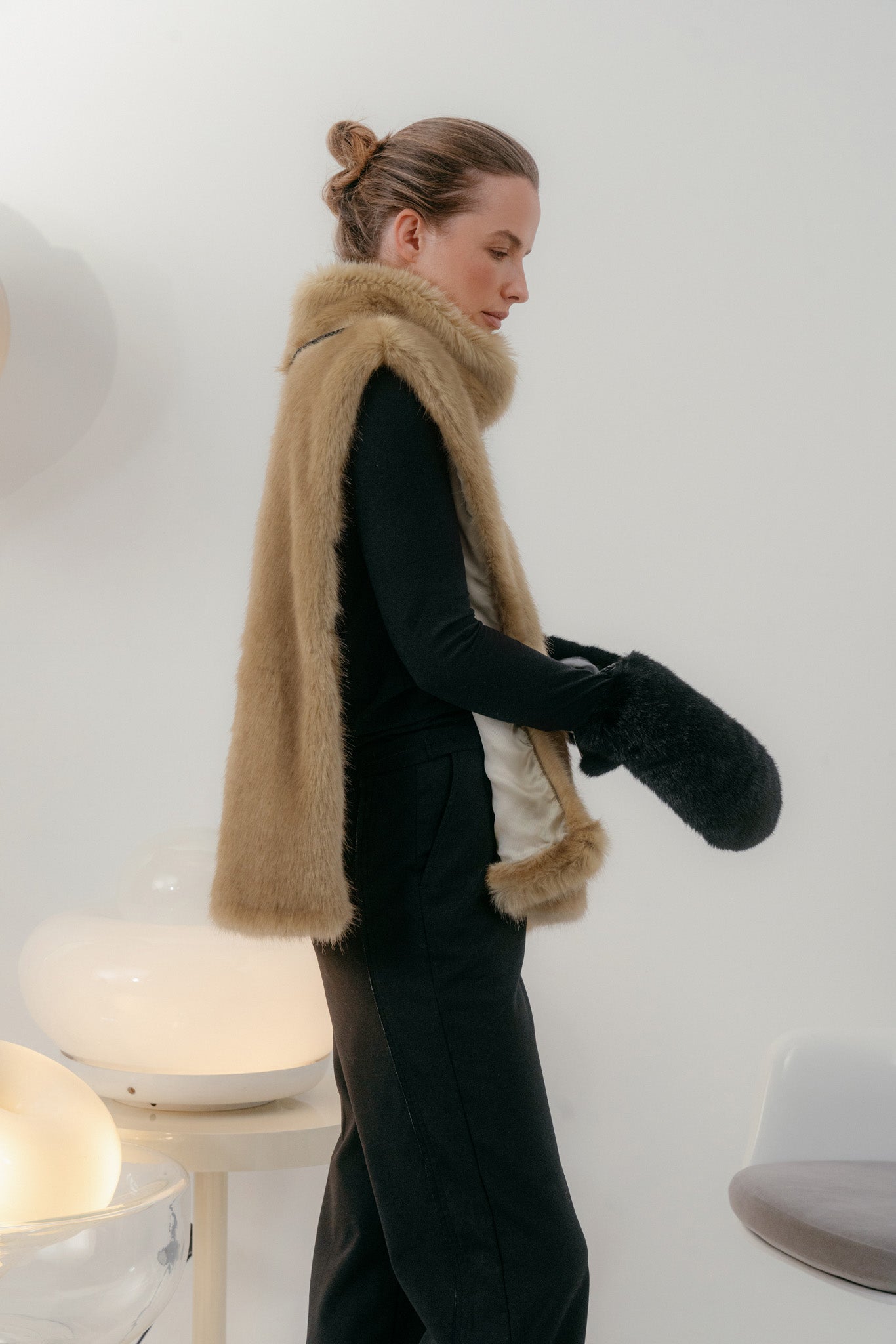 Light brown Faux Fur Turtleneck