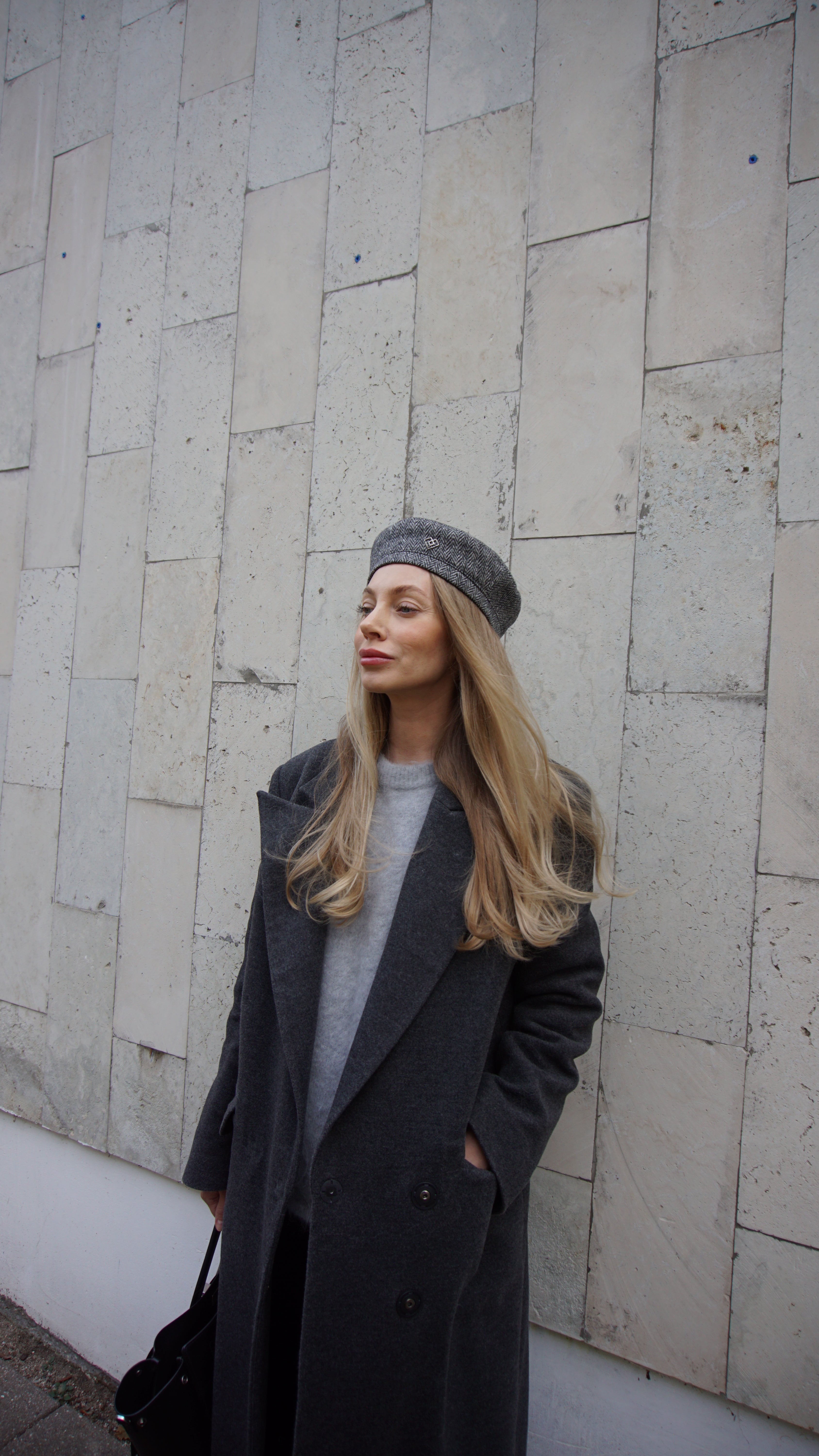 Herringbone Wool Beret