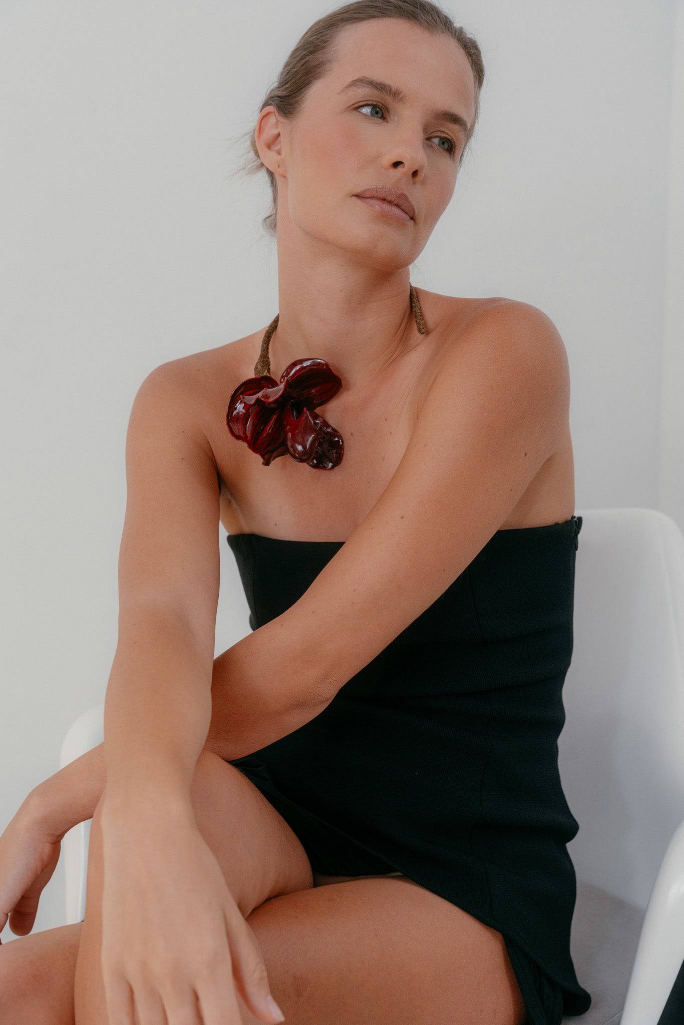 Sculptural flower necklace