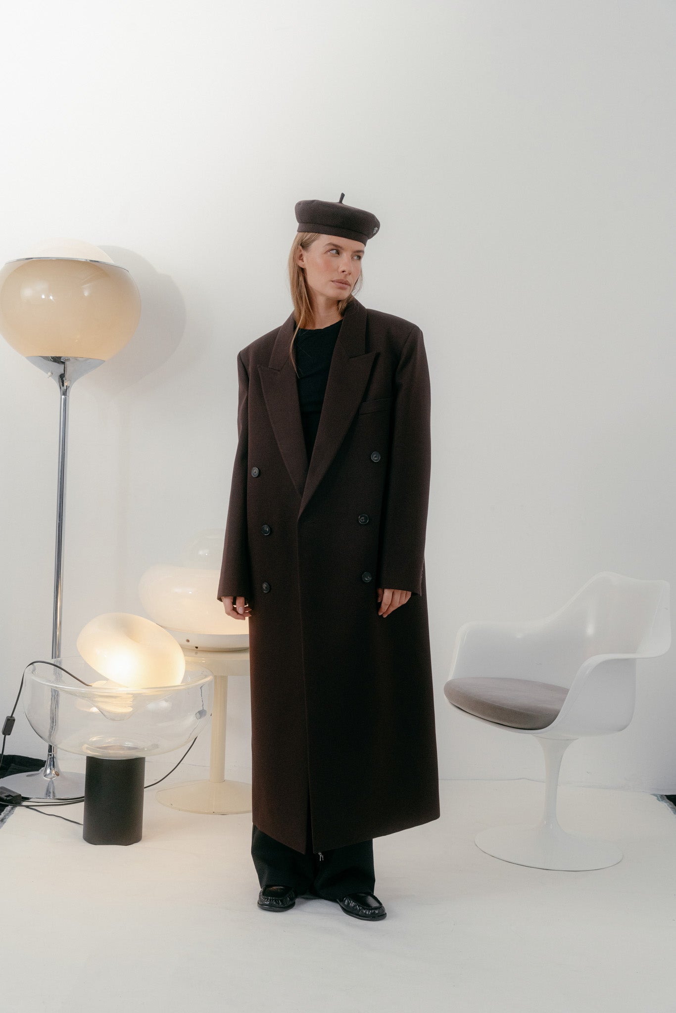 Dark brown Wool Beret